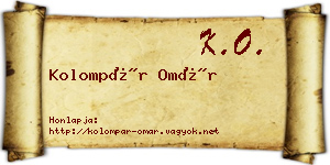 Kolompár Omár névjegykártya
